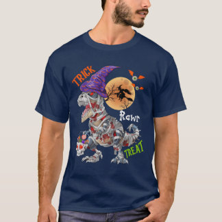 Trick Rawrreat Zombie Mummy Dinosaur Halloween fri T Shirt