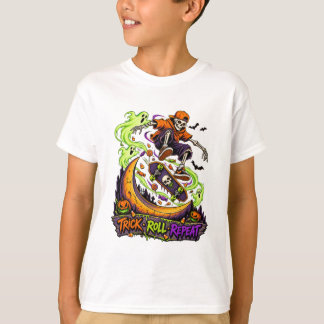 Trick Rulla Upprepa Skelett Skridskoåkare T Shirt