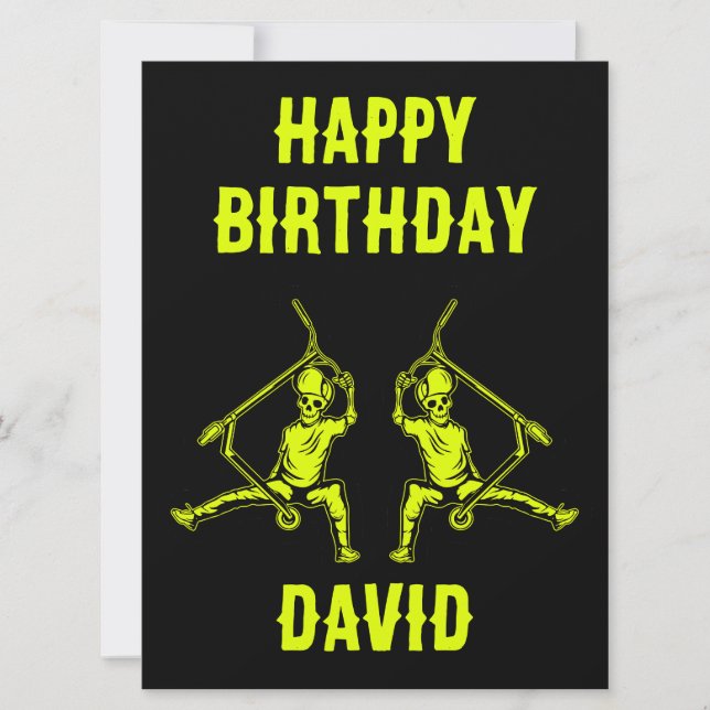 Trick Scooter Rider Birthday Kort (Framsida)