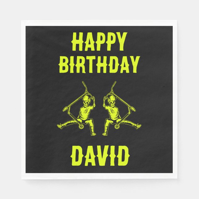 Trick Scooter Rider Birthday Pappersservett (Framsidan)