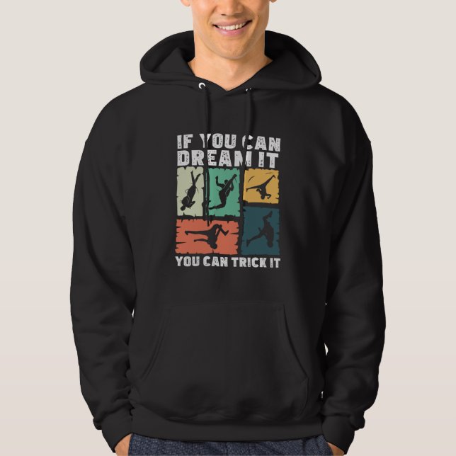Tricking Dröm Det Trick Det  Freestyle Akrobatik Hoodie (Framsida)