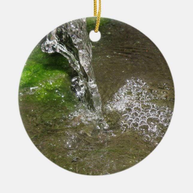 Trickling Waterfall Bubbling Vatten Julgransprydnad Keramik (Framsidan)