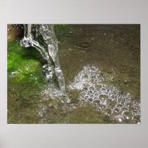 Trickling Waterfall Bubbling Vatten Skriv ut Poster