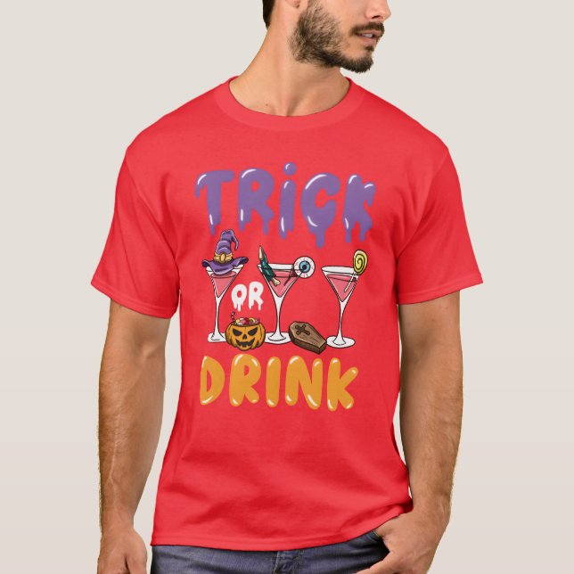 Trickor Drink Cocktail-retro T Shirt (Framsida)