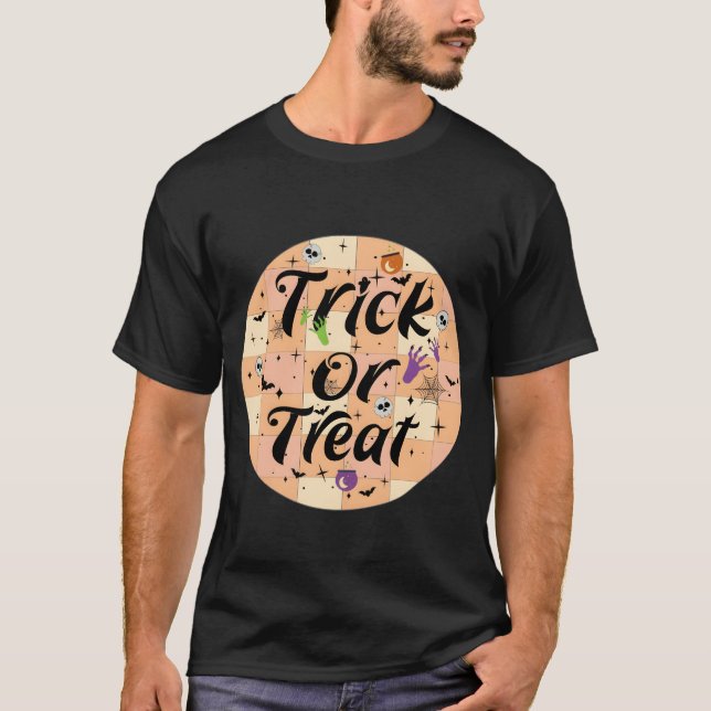 TrickOrTreat Halloween-familj T Shirt (Framsida)
