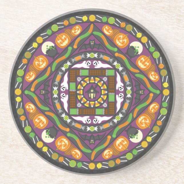 Tricks and Treats Mandala Coaster Underlägg (Framsidan)