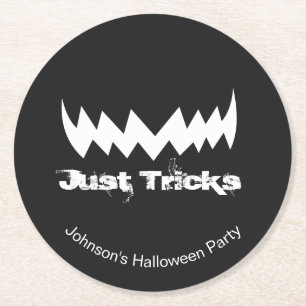 Tricks bara Evil Smile Halloween Underlägg Papper Rund