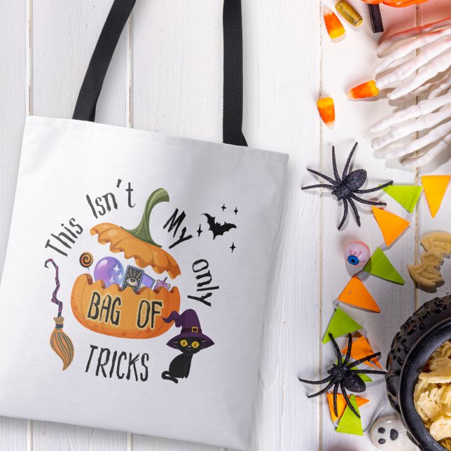 Tricks Halloween Tote Bag | Funny Witchy Tygkasse (This isn't my only Bag of Tricks Halloween Tote Bag)