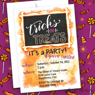 Tricks-n-Treats Anpassade Halloween-inbjudan Inbjudningar