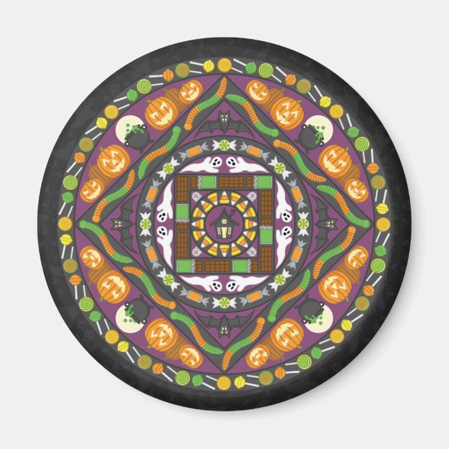 Tricks och Treats Mandala Magnet (Framsidan)