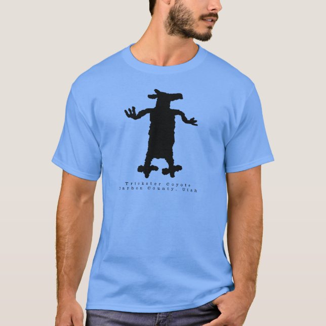 Trickster Coyote Petroglyph T-Shirt (Framsida)