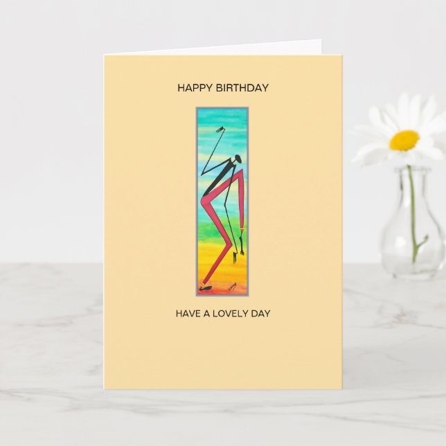 Tricky African Dancer Grattis på födelsedagen Kort (Liten växt)