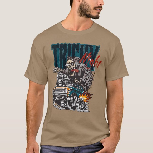 Tricky Night Halloween-retro T Shirt (Framsida)