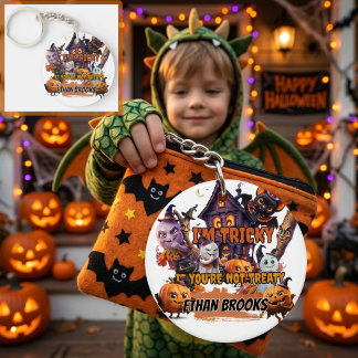 Tricky or Treaty Kids Halloween Akryl Nyckelring