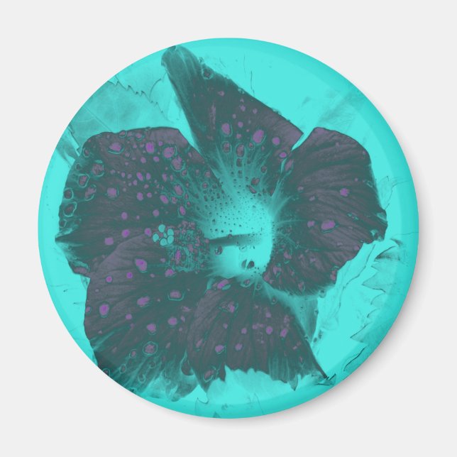 Tricolor Abstrakt Hibiscus Magnet (Framsidan)