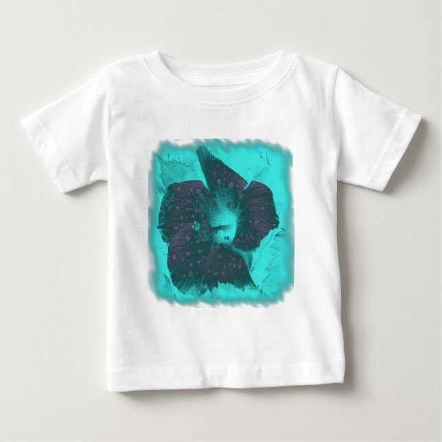Tricolor Abstrakt Hibiscus T Shirt (Framsida)
