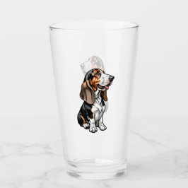 Tricolor Basset Hound Glaskopp