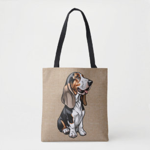 Tricolor Basset Hound Tygkasse