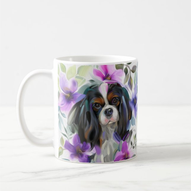 Tricolor Cavalier Art Mugg| lila Kaffemugg (Vänster)