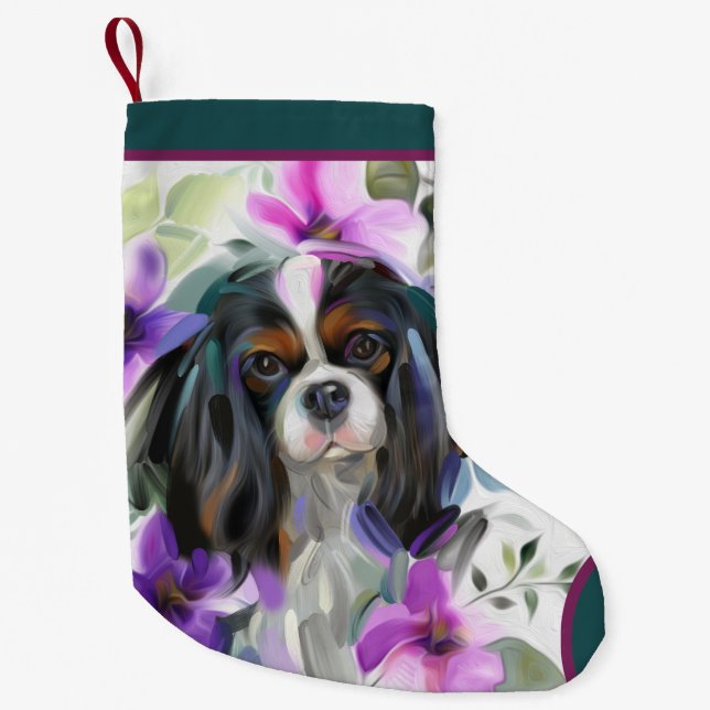 Tricolor Cavalier julklapp| Ornament Liten Julstrumpa (Framsidan)