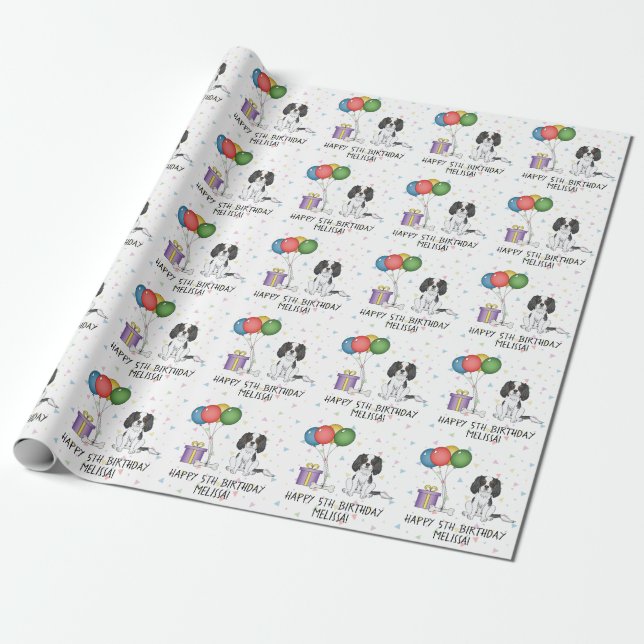 Tricolor Cavalier King Charles Spaniel - Födelseda Presentpapper (Utrullad)