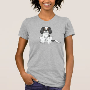 Tricolor Cavalier King Charles Spaniel Hund sittan T Shirt