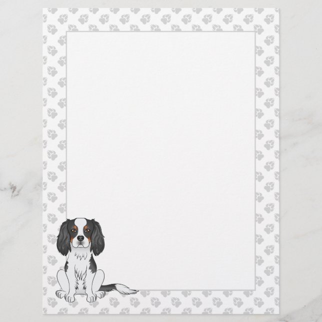 Tricolor Cavalier King Charles Spaniel Hund & Tass Brevhuvud (Framsida)