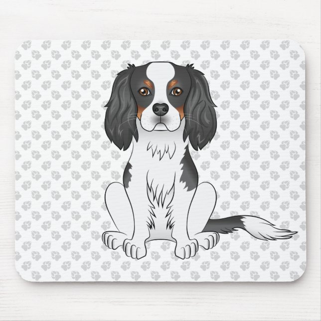 Tricolor Cavalier King Charles Spaniel Hund & Tass Musmatta (Framsidan)
