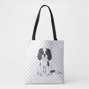 Tricolor Cavalier King Charles Spaniel Hund & Tass Tygkasse