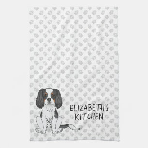 Tricolor Cavalier King Charles Spaniel Hundar & Te Kökshandduk