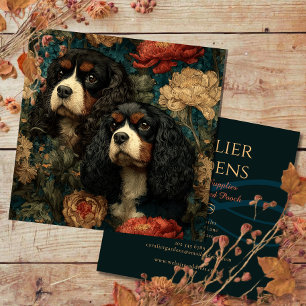 Tricolor Cavalier King Charles Spaniels CKCS Hunda Fyrkantigt Visitkort