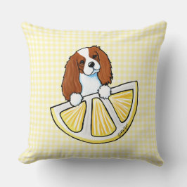 Tricolor Cavalier Lemon Gingham Dekorativ kudde