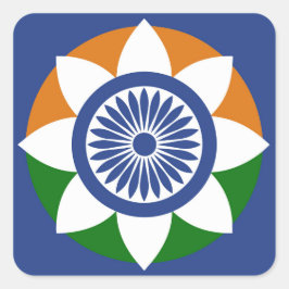Tricolor Chakra Fyrkantigt Klistermärke