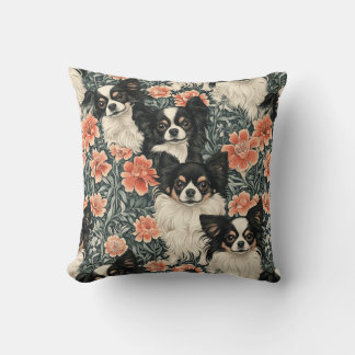 Tricolor Chihuahuas William Morris Stil Blommigt Kudde
