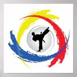 Tricolor Emblem för Karate Poster