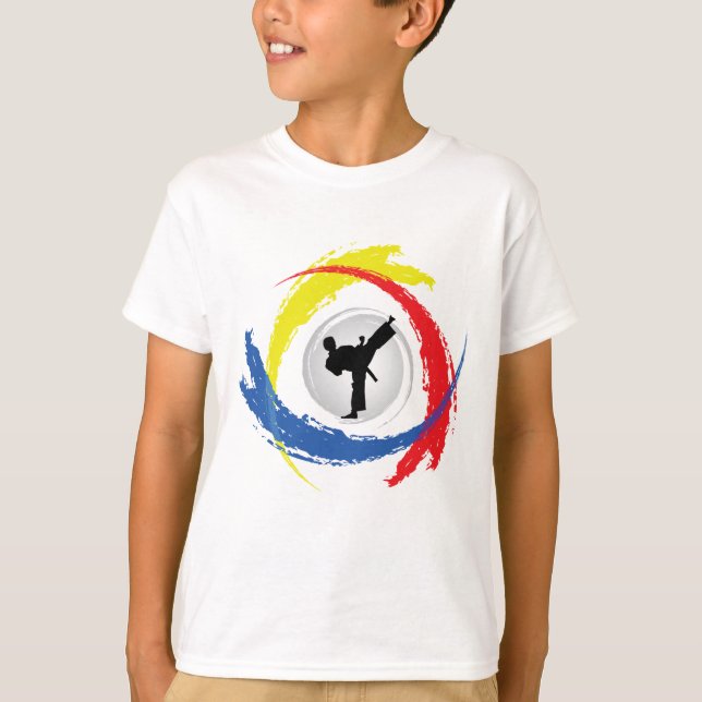 Tricolor Emblem för Karate T-shirt (Framsida)