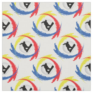 Tricolor Emblem för Snowboarding Tyg