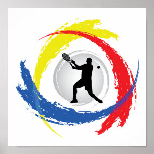Tricolor Emblem för tennis (manlign) Poster