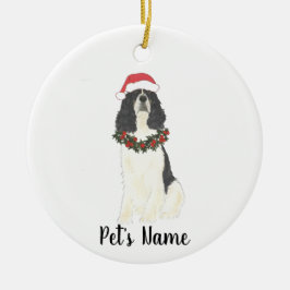 Tricolor Engelsk Springer Spaniel Jul Julgransprydnad Keramik