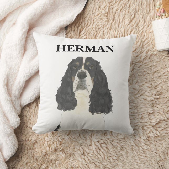 Tricolor English Springer spanel Reversible Kudde (Filt)