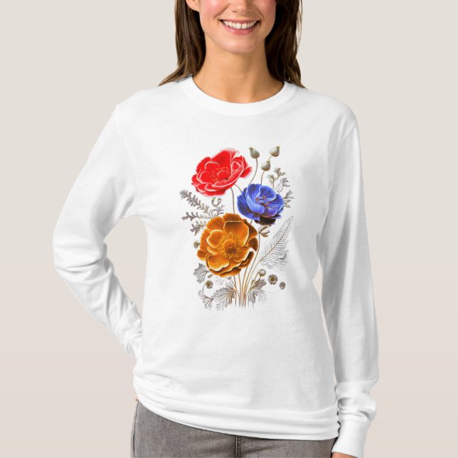 Tricolor Flowers T-Shirt (Framsida)
