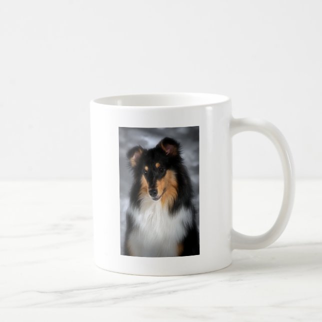 Tricolor grov lagCollie Kaffemugg (Höger)