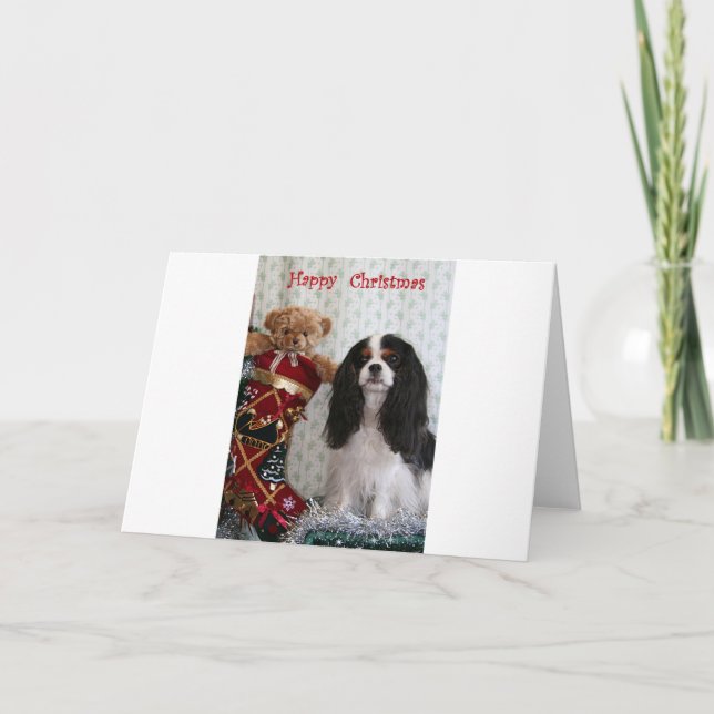 Tricolor jul Cavalier Helgkort (Framsida)