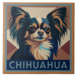Tricolor Long HLED Chihuahua Kakelplatta<br><div class="desc">Stiliserad Chihuahua porträtt i fet återtoner,  som framhäver varningsuttrycket för rasen,  stort upprätt öron och bra jackat med lång ledtråd. Chihuahua är känd som det minsta hund aveln,  det är en spirerad,  lojal och personlig fullt och skapar den som en favorit bland leksak-rasentusiaster.</div>