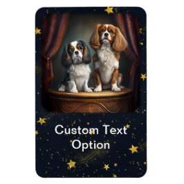 Tricolor och Blenheim Cavalier Kung Charles Magnet