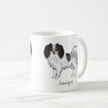 Tricolor Phalène Serietecknad Hund Med Anpassat Na