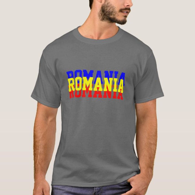 Tricolor rumänienT-tröja Tee Shirt (Framsida)