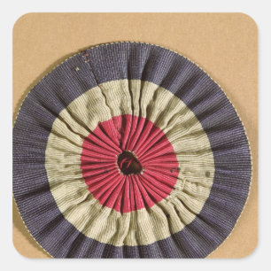Tricolore rosette fyrkantigt klistermärke