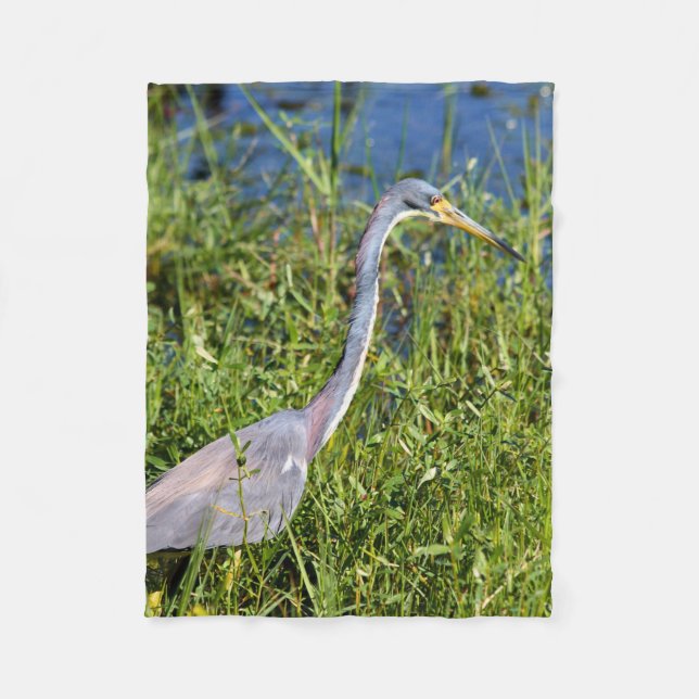 Tricolored Heron Wading In The Marsh Fleecefilt (Framsidan)