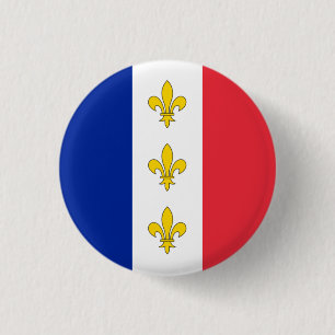 Tricolour frankrikeemblem - & Fleurs-de-Lys Knapp